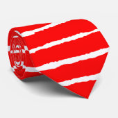 はっきりしたな荒い-白の赤を縞で飾ります ネクタイ (ロール)