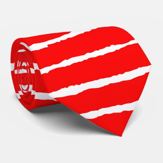 はっきりしたな荒い-白の赤を縞で飾ります ネクタイ (ロール)
