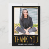 はっきりしたな金ゴールドホイルは写真の卒業カード感謝していしています サンキューカード (正面)