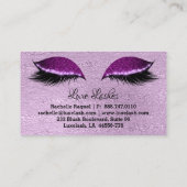 はっきりしたな鞭の鞭の名刺のまつげの魅力的な紫色 名刺 (裏面)