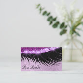はっきりしたな鞭の鞭の名刺のまつげの魅力的な紫色 名刺 (スタンド正面)