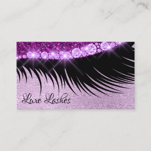 はっきりしたな鞭の鞭の名刺のまつげの魅力的な紫色 名刺 (正面)