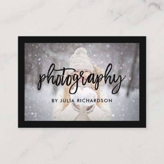 はっきりしたな黒|カメラマンのための2つの写真 名刺 (正面)
