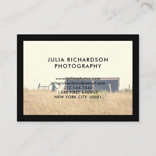 はっきりしたな黒|カメラマンのための2つの写真 名刺 (裏面)