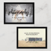 はっきりしたな黒|カメラマンのための2つの写真 名刺 (正面/裏面)