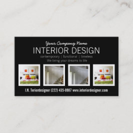 はっきりしたな4つの写真のインテリア・デザイナー 名刺