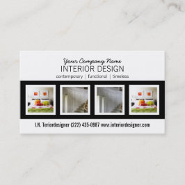 はっきりしたな4つの写真のインテリア・デザイナー 名刺