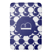 はっきりしたなGeometrics wのモノグラム、海軍及び白 バスマット (正面縦)