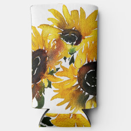 はっきりしたひまわり水彩50 スリム缶クーラー