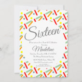 はっきりしたふりかけアイスクリームパーティースウィート16カンス 招待状 (正面)