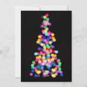 はっきりしたぼやけモダンChristmas Tree Light シーズンカード (裏面)