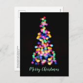 はっきりしたぼやけモダンChristmas Tree Light シーズンポストカード (正面/裏面)