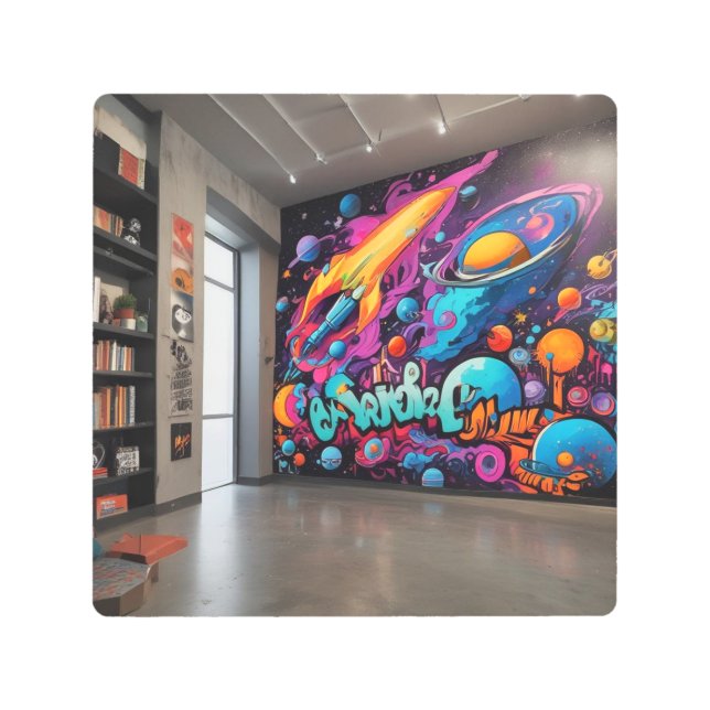 はっきりしたやる気を起こさせるタイポグラフィ メタルプリント (正面)