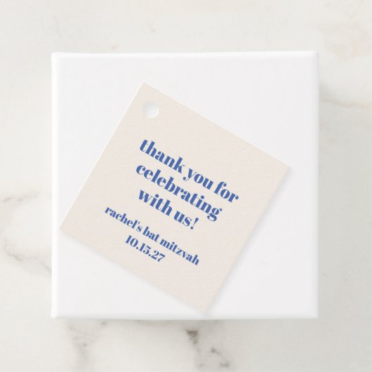 はっきりしたアイボリーブルーカスタムバルミツワーキュート フェイバータグ (インサイチュ)