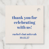 はっきりしたアイボリーブルーカスタムバルミツワーキュート フェイバータグ (裏面)