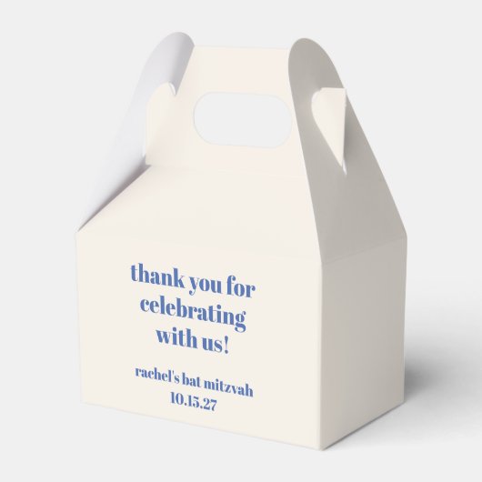 はっきりしたアイボリーブルーカスタムバルミツワーキュート フェイバーボックス (正面サイド)