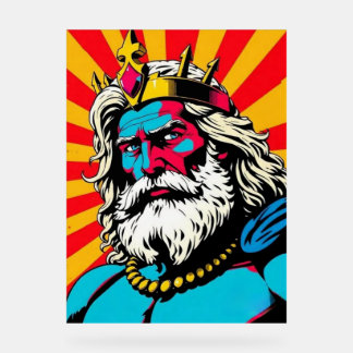 はっきりしたアポップ・アートのート・ゼウスカラフル – ギリシャの神のイラスト アクリルサイン