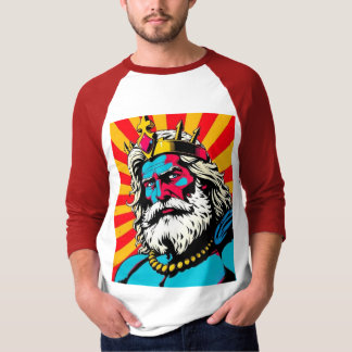 はっきりしたアポップ・アートのート・ゼウスカラフル – ギリシャの神のイラスト Tシャツ