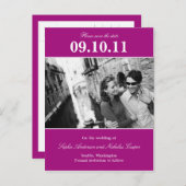 はっきりしたアラーム日付はがきを保存する(マゼンタ) 案内ポストカード (正面/裏面)