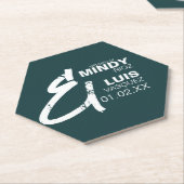 はっきりしたアンパサンドグランジグリーンホワ結婚イト ペーパーコースター (アングル)