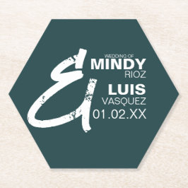 はっきりしたアンパサンドグランジグリーンホワ結婚イト ペーパーコースター