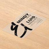 はっきりしたアンパサンドグランジ結婚白黒 アクリル招待状 (レイダウン)