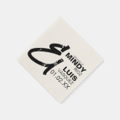 はっきりしたアンパサンドグランジ結婚白黒 スタンダードカクテルナプキン (角)