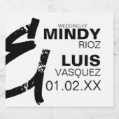 はっきりしたアンパサンドグランジ結婚白黒 スパークリングワインラベル (シングルラベル)