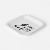 はっきりしたアンパサンドグランジ結婚白黒 ペーパープレート (傾斜あり)