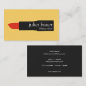 はっきりしたイエロモダンメイクアップアーティストリップスティック美しい 名刺 (正面/裏面)