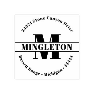 はっきりしたイニシャルファミリ名 ラバースタンプ