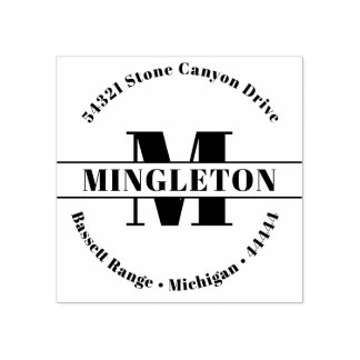 はっきりしたイニシャルファミリ名 ラバースタンプ