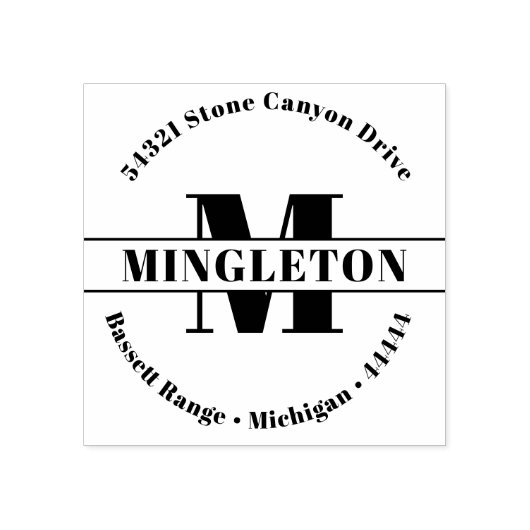 はっきりしたイニシャルファミリ名 ラバースタンプ (インプリント)