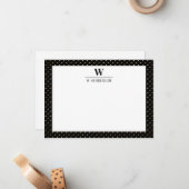 はっきりしたイニシャルモノグラムフェイク金ゴールドノートカード ノートカード (正面/裏面インサイチュ)