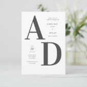 はっきりしたイニシャル結婚式招待状 案内状 (スタンド正面)