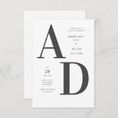 はっきりしたイニシャル結婚式招待状 案内状 (正面/裏面)