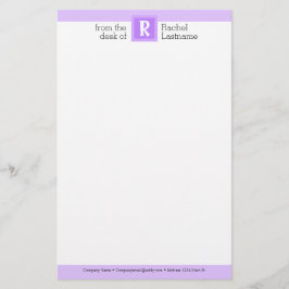 はっきりしたイニシャル&ネーム・モノグラム 便箋