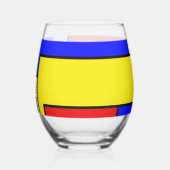 はっきりしたインスパイアレトロ幾何学模様 ステムなしワイングラス (裏面)