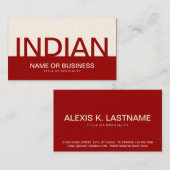はっきりしたインディアン(カスタマイズ可能な色) 名刺 (正面/裏面)