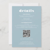 はっきりしたエレガントシンプル白アイスブルー結婚写真 招待状 (裏面)