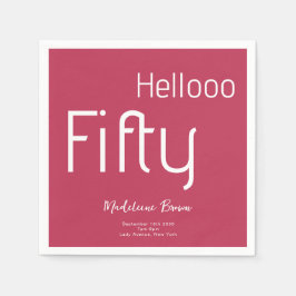 はっきりしたエレガントタイポグラフィマゼンダ50誕生日 スタンダードカクテルナプキン