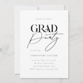 はっきりしたエレガントタイポグラフィ写真卒業会 招待状 (正面)