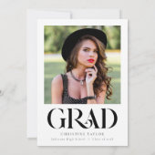 はっきりしたエレガントタイポグラフィ写真卒業会 招待状 (裏面)