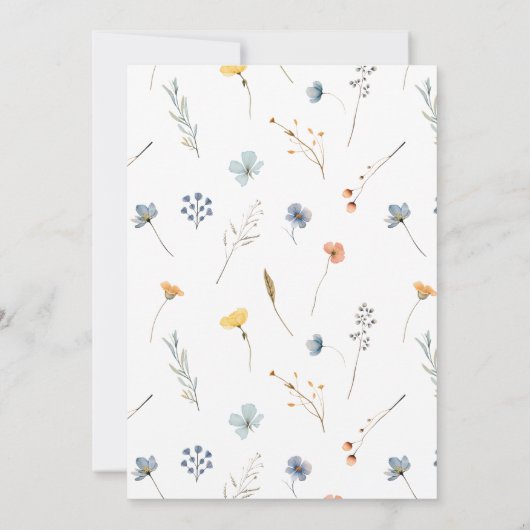 はっきりしたエレガントフローラブライダルシャワー 招待状 (裏面)