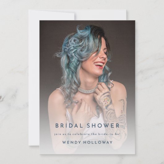 はっきりしたエレガントフローラブライダルシャワー 招待状 (正面)