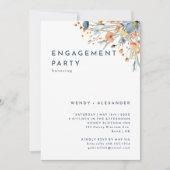 はっきりしたエレガントフローラ婚約パーティ 招待状 (正面)