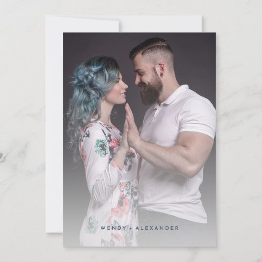 はっきりしたエレガントフローラ紋章結婚の写真 招待状 (裏面)