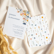 はっきりしたエレガントフローラ結婚式招待状