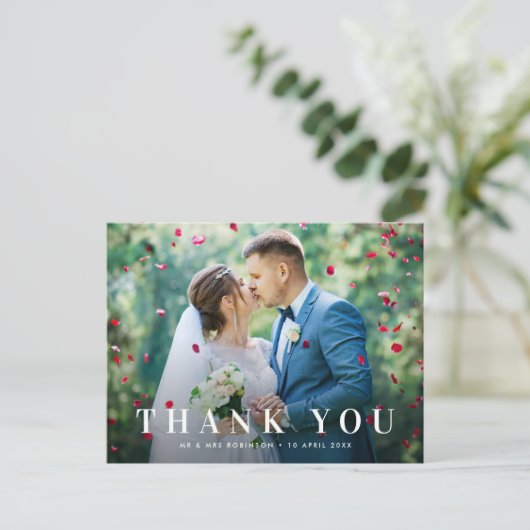 はっきりしたエレガント感謝してい結婚のカード ポストカード (スタンド正面)