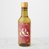 はっきりしたエレガント金ゴールドピンクマゼン結婚タカスタムン ワインラベル (正面)